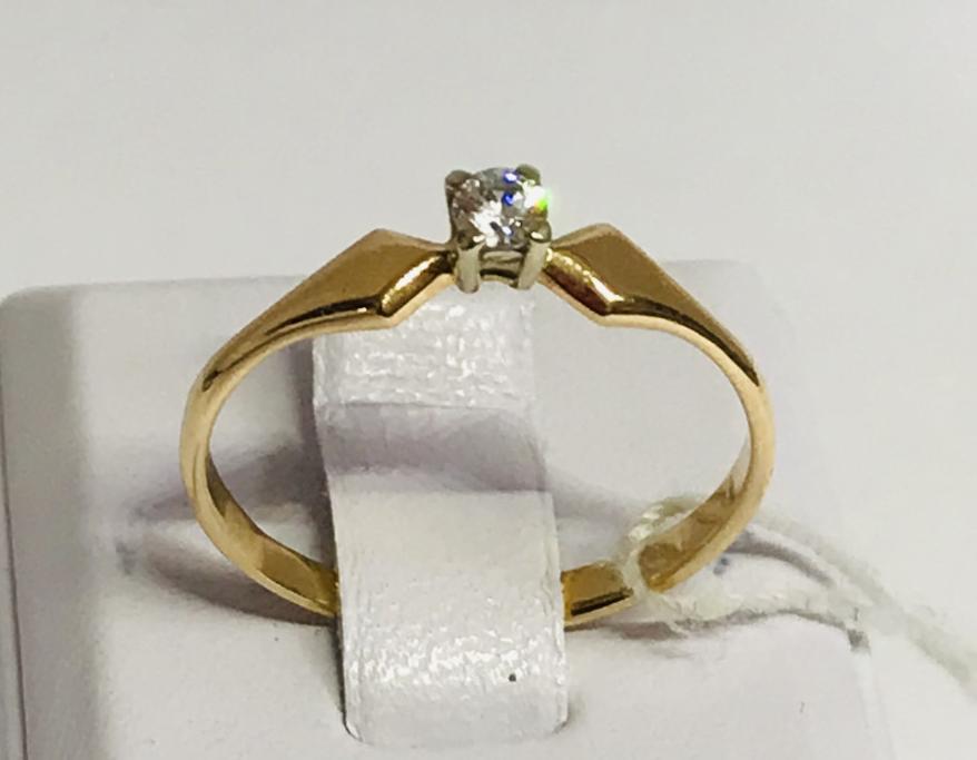 Кольцо из красного и белого золота с цирконием (29849078) 1