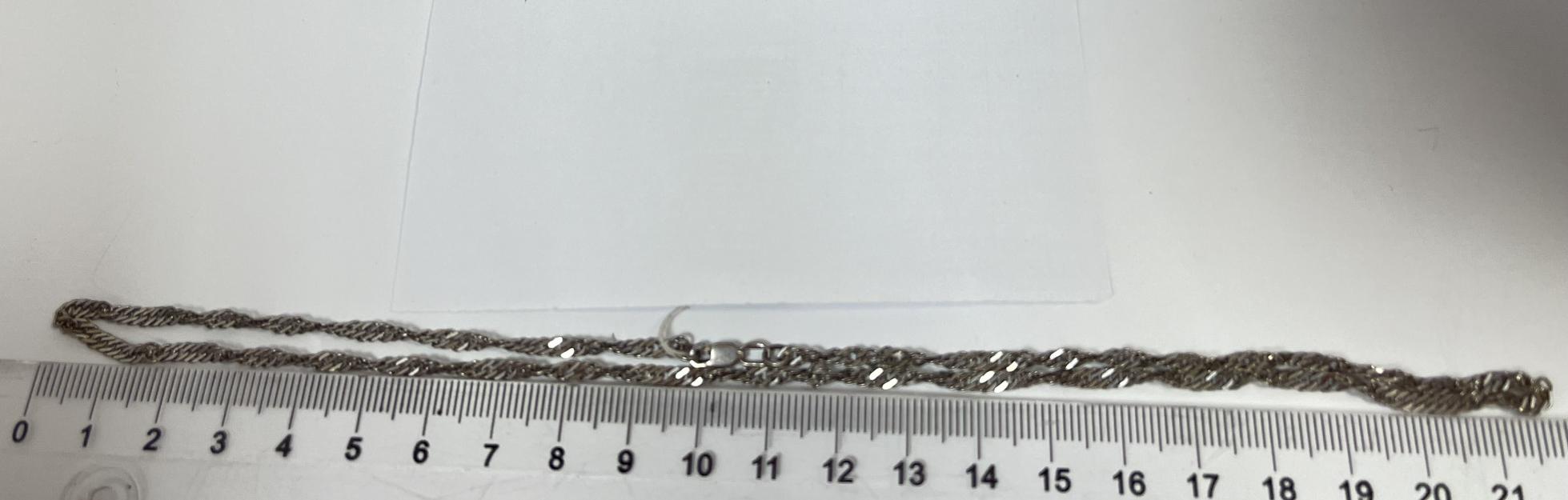 Серебряная цепь с плетением Сингапур (33341731) 1