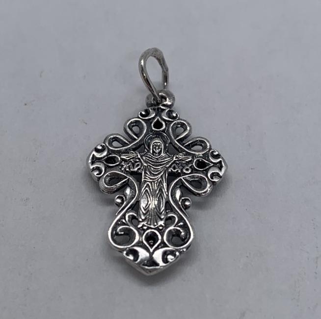 Срібний підвіс-хрест із цирконієм (33346523) 1