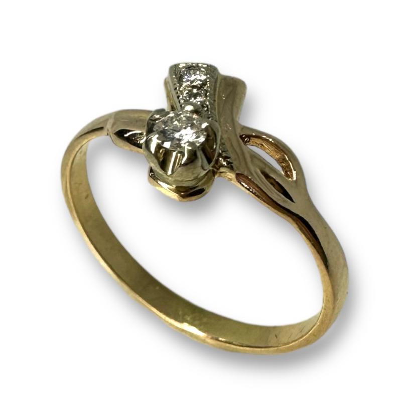 Кольцо из красного и белого золота с бриллиантом (-ми) (31111979) 0