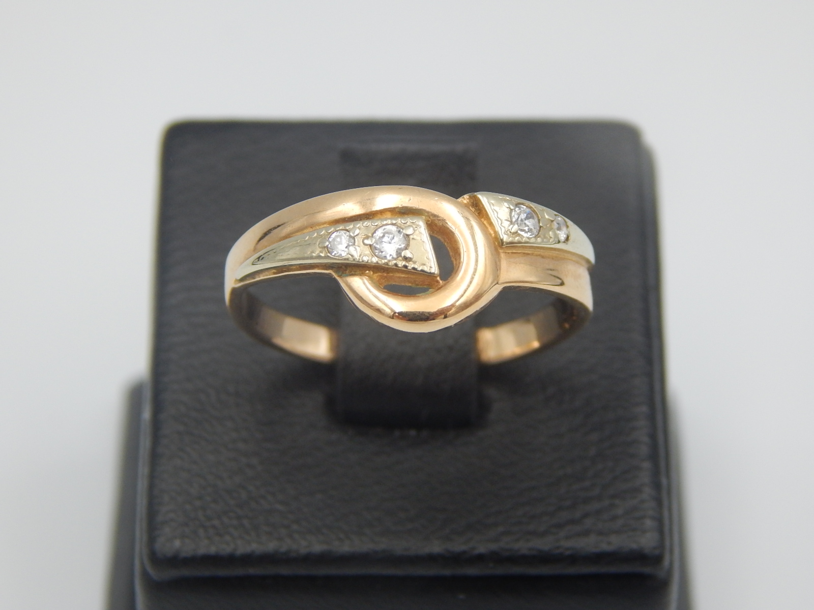 Кольцо из красного и желтого золота с цирконием (33833146) 1