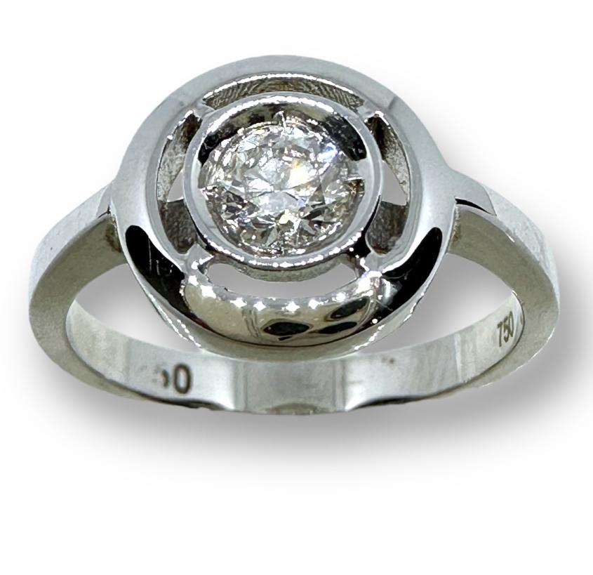Кольцо из белого золота с бриллиантом (-ми) (29518526) 3