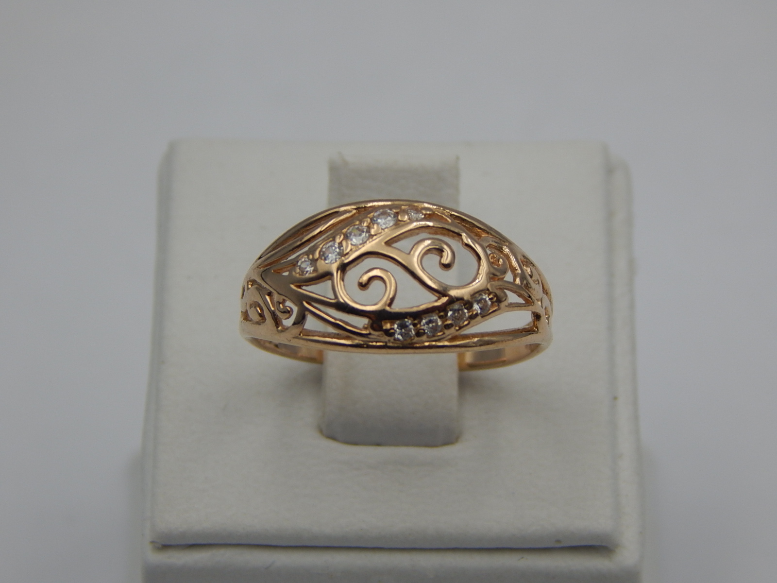 Кольцо из красного золота с цирконием (31274550) 2