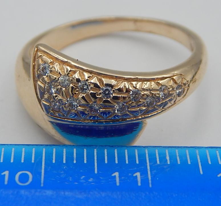 Кольцо из красного золота с цирконием (30172317) 6