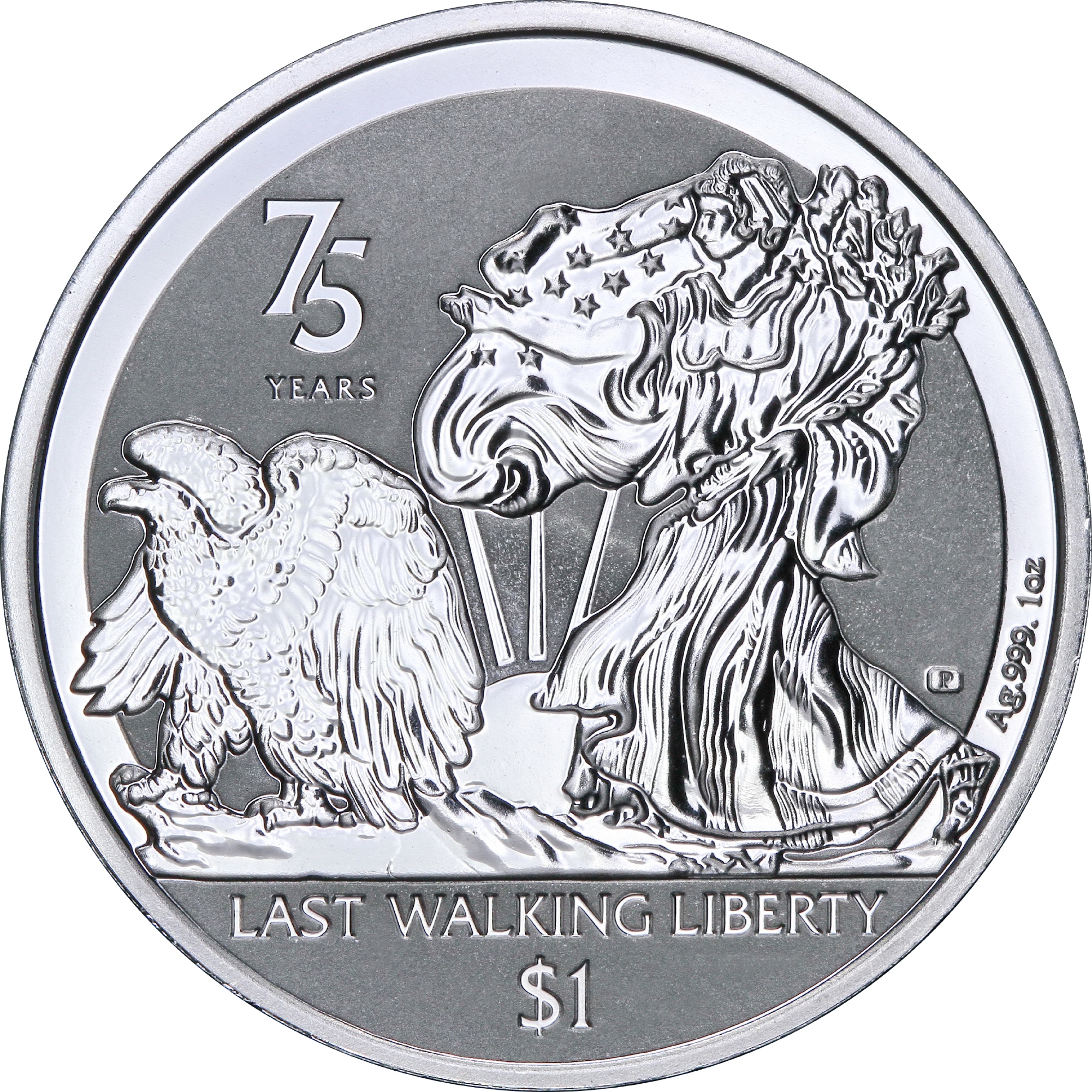 Серебряная монета 1oz Свобода 75 лет 1 доллар 2022 БВО (29269207) 1