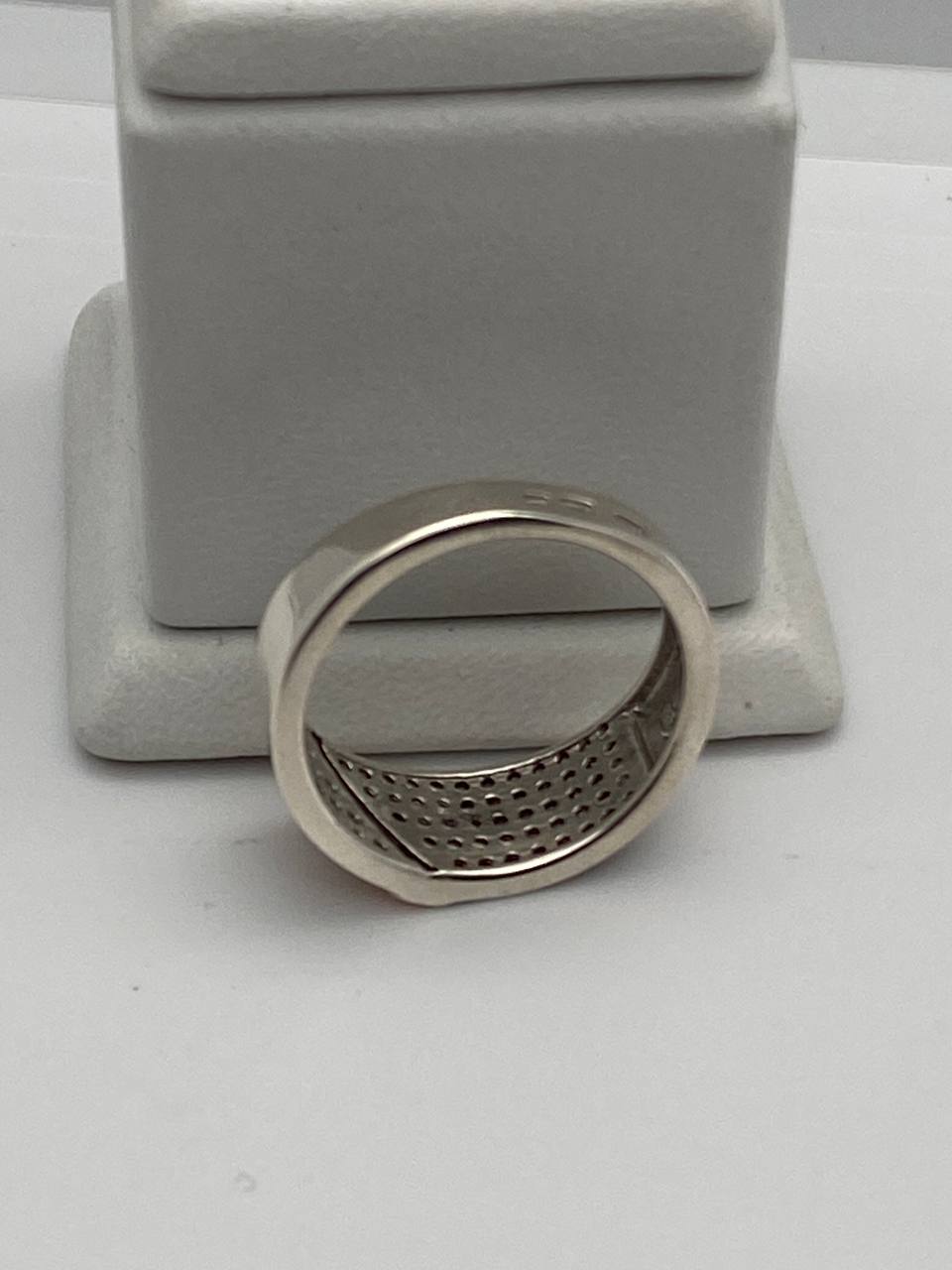 Серебряное кольцо с золотой вставкой и цирконием (30567826) 7