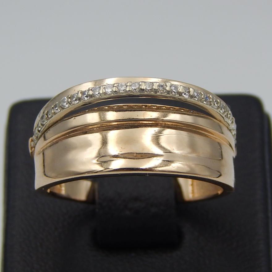 Кольцо из красного и белого золота с цирконием (33722842) 0
