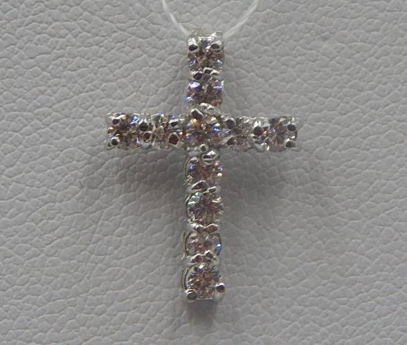 Срібний підвіс-хрест із цирконієм (31280452) 0