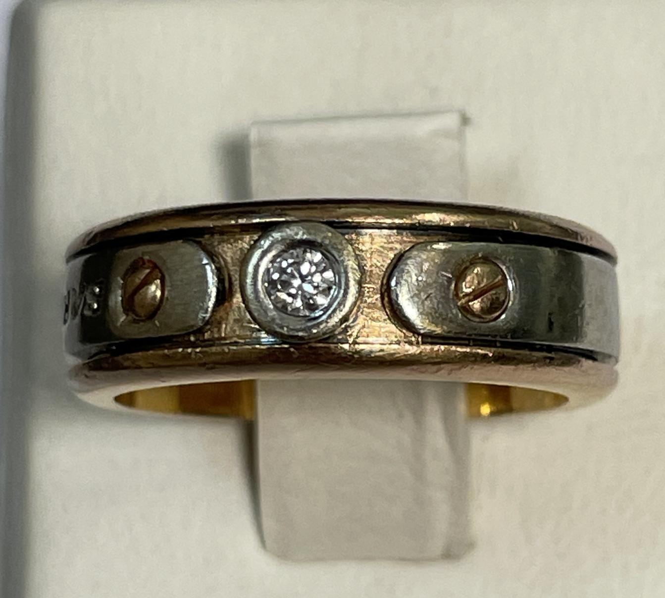 Кольцо из красного и белого золота с бриллиантом (-ми) (33478437)  1