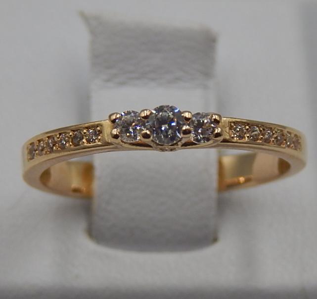 Кольцо из красного золота с цирконием (31491412)  0