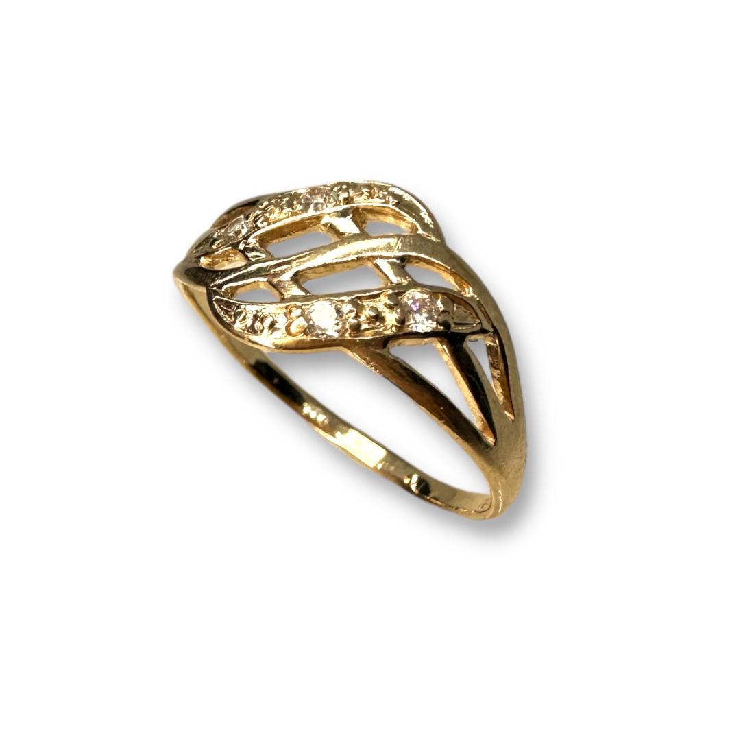 Кольцо из красного золота с цирконием (31250314) 0