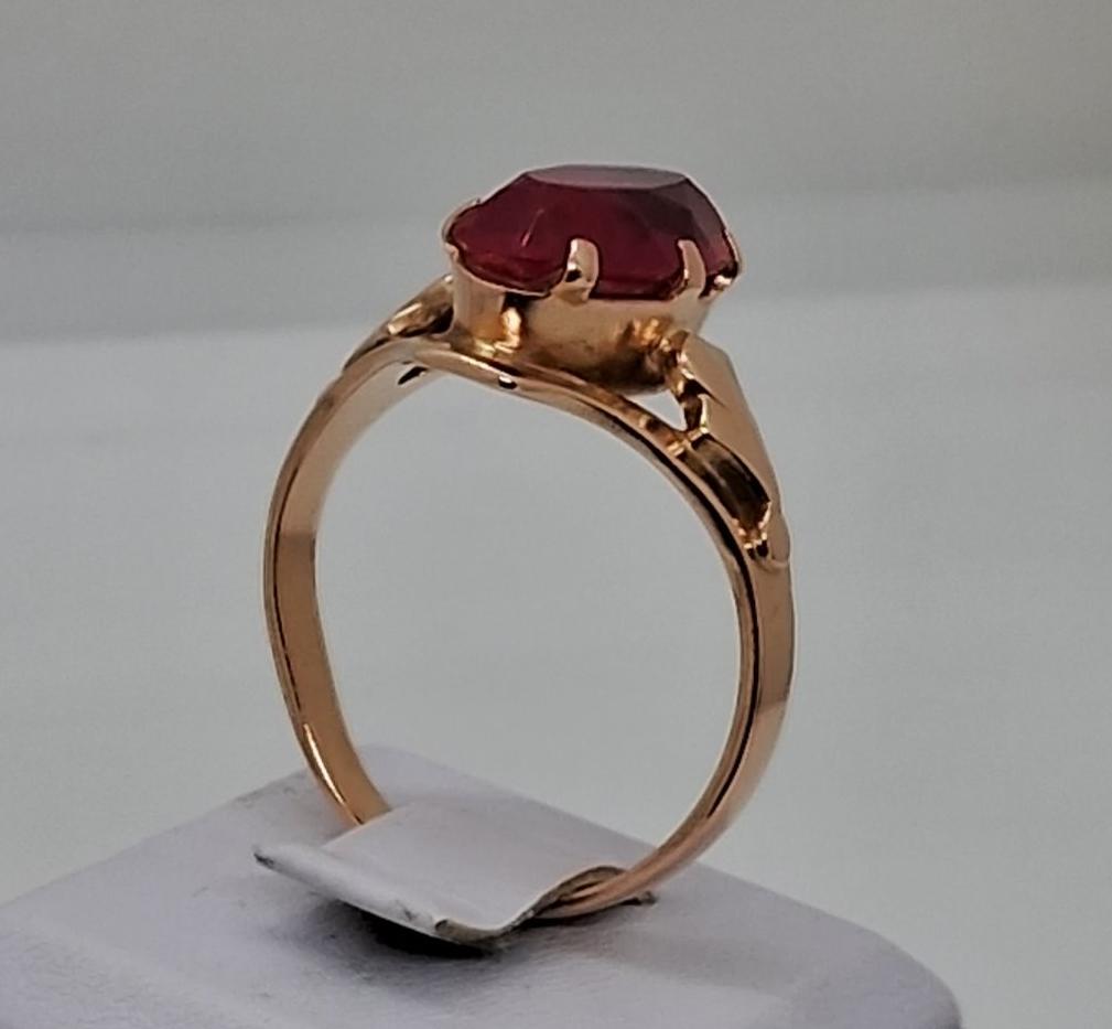 Кольцо из красного золота с корундом (32935750)  1
