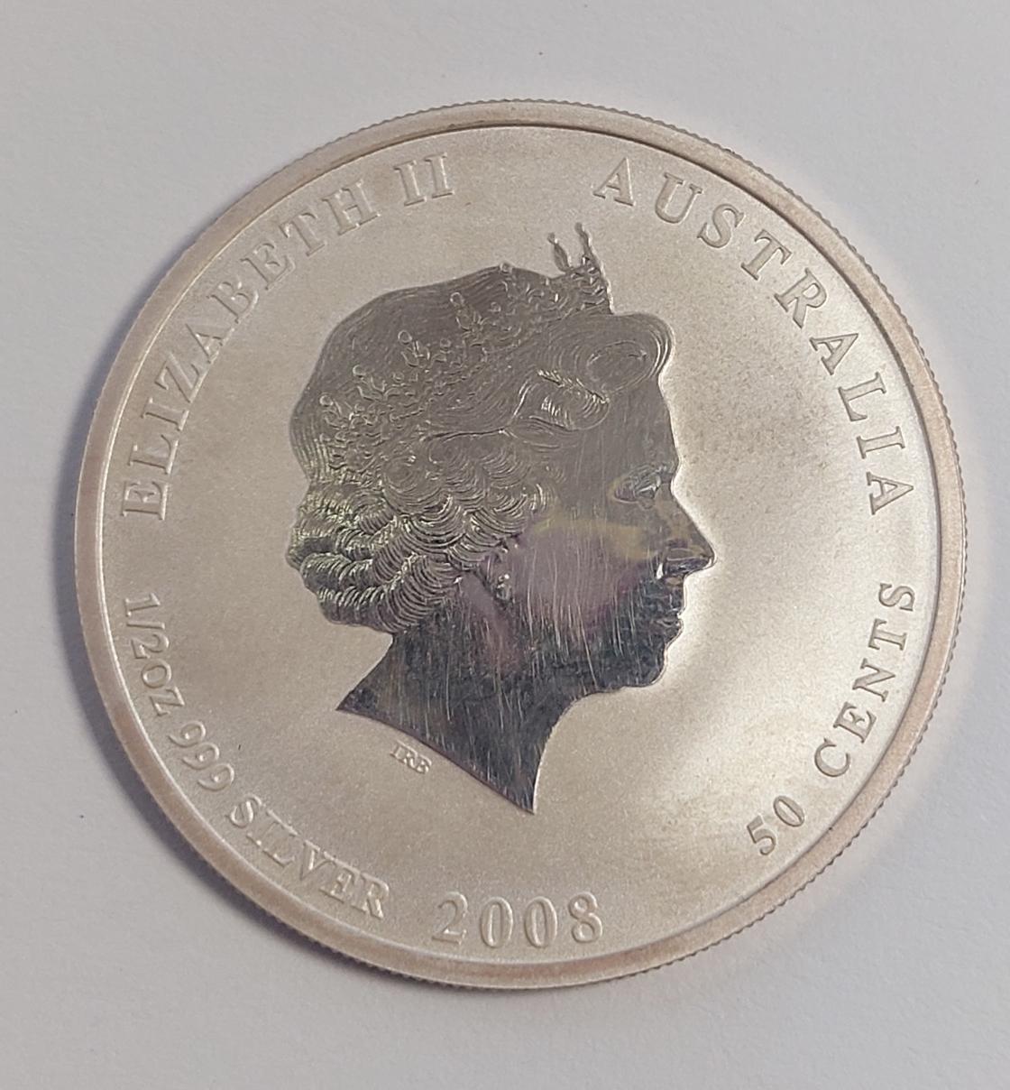 Срібна монета 50 центів 2008 Австралія (32956081) 0