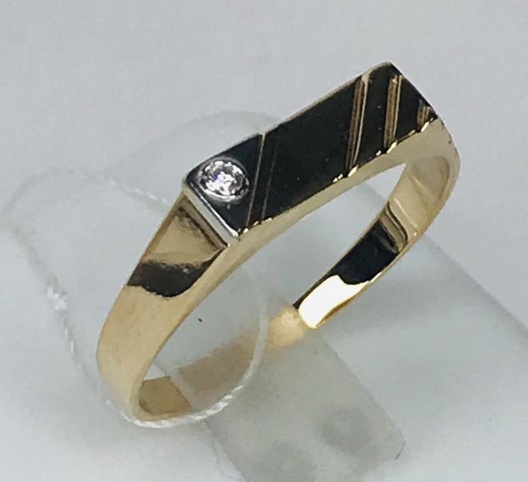 Перстень із червоного та білого золота з цирконієм (33584094) 0