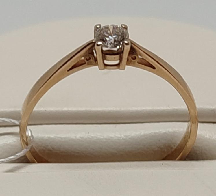 Кольцо из красного золота с бриллиантом (-ми) (27417875) 2