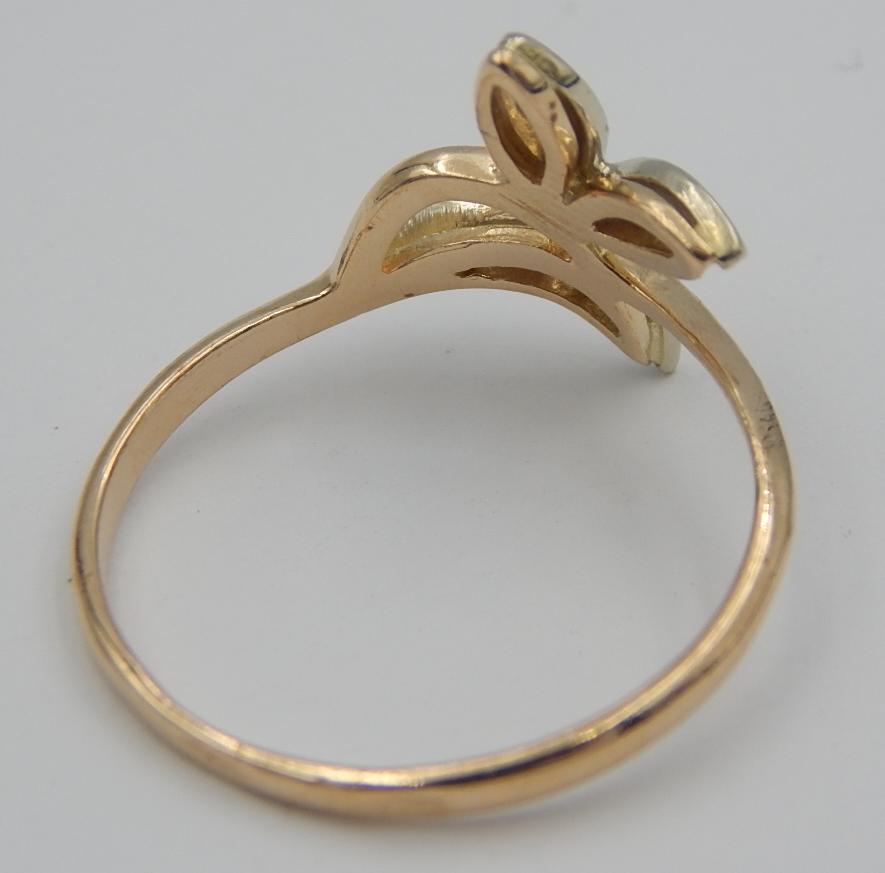Кольцо из красного золота с цирконием (28384874) 4