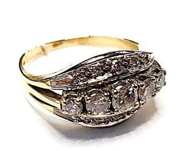 Кольцо из красного и белого золота с бриллиантом (-ми) (31201901) 1