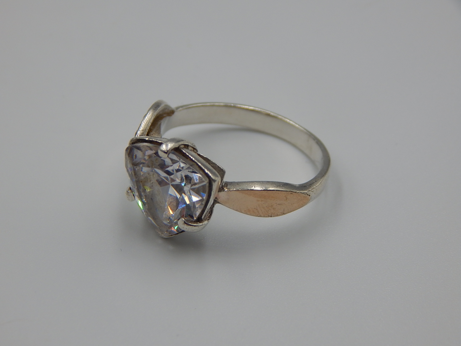 Серебряное кольцо с позолотой и цирконием (31302380) 2