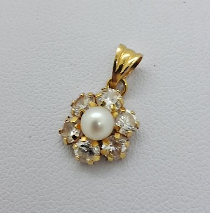 Кулон із жовтого золота з перлами (32109542) 0