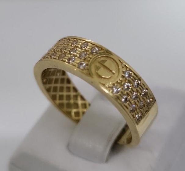 Кольцо из желтого золота с цирконием (33750217) 1
