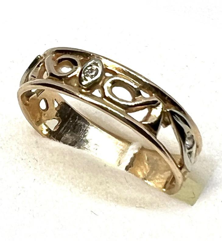 Кольцо из красного и белого золота с цирконием (28203664) 3