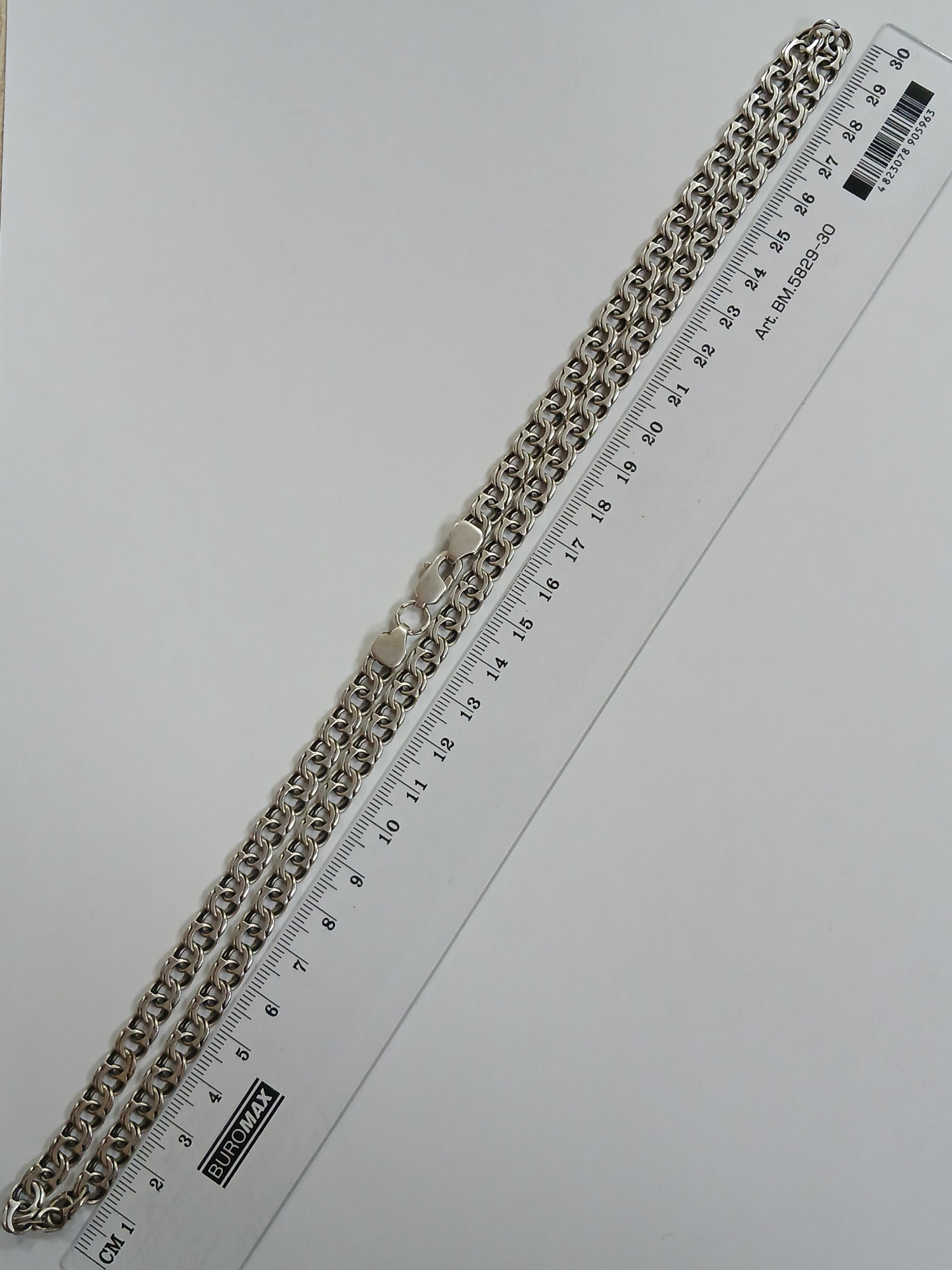 Серебряная цепь с плетением Бисмарк (33907581) 2