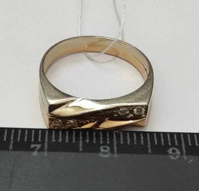 Перстень из красного и белого золота с цирконием (32289785)  4