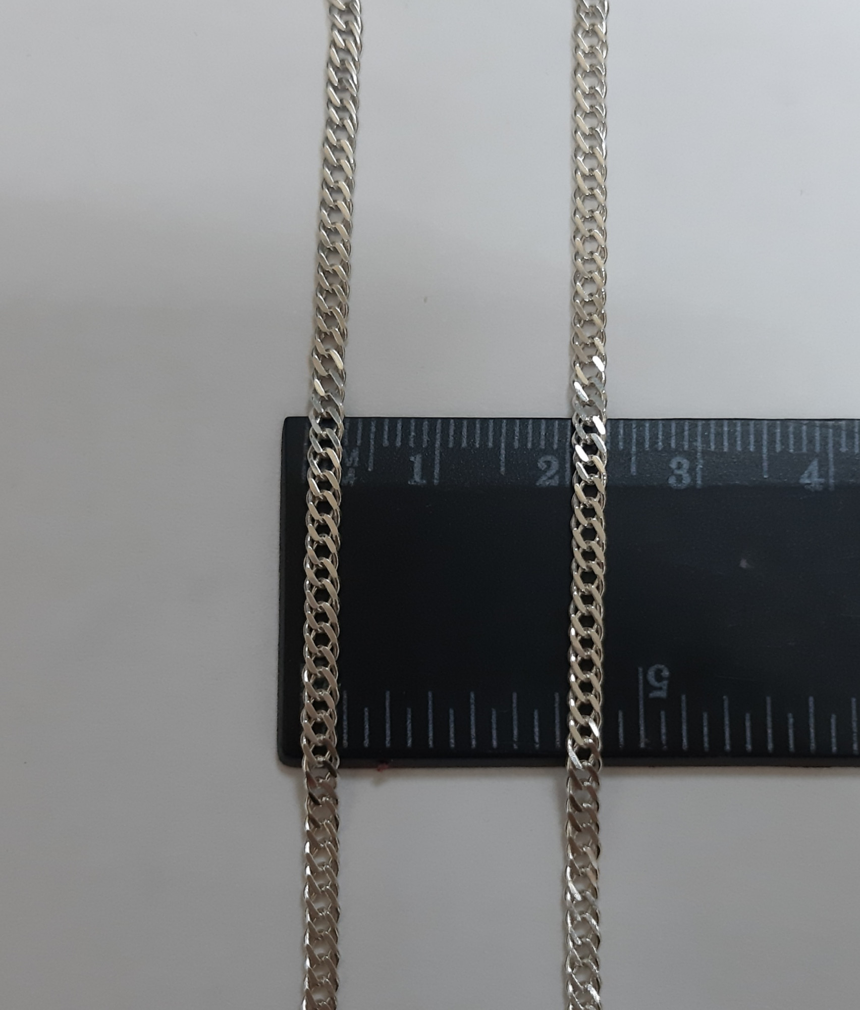 Серебряная цепь с плетением Двойной ромб (30528457) 3