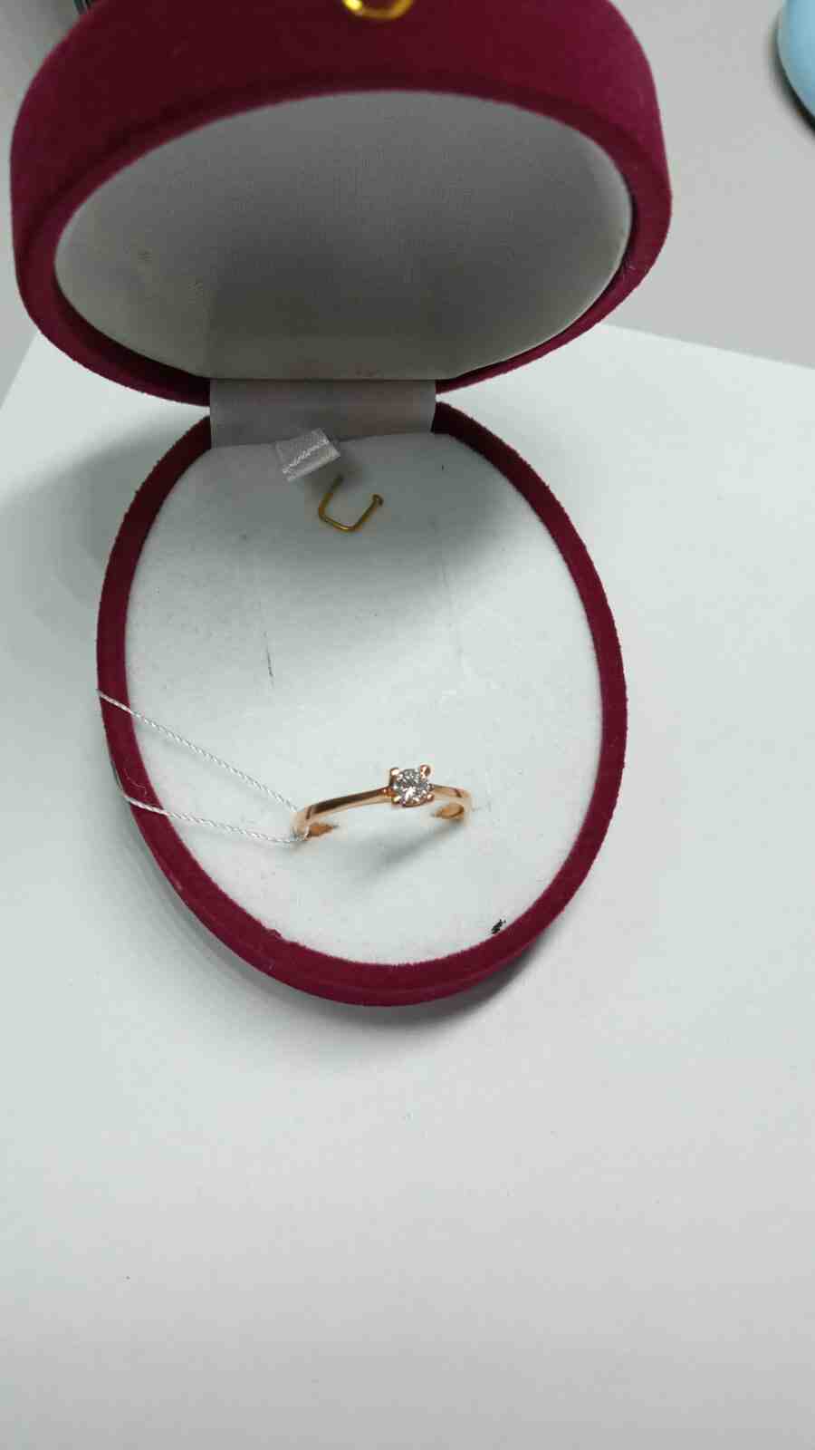Кольцо из красного золота с бриллиантом (-ми) (27418275) 3