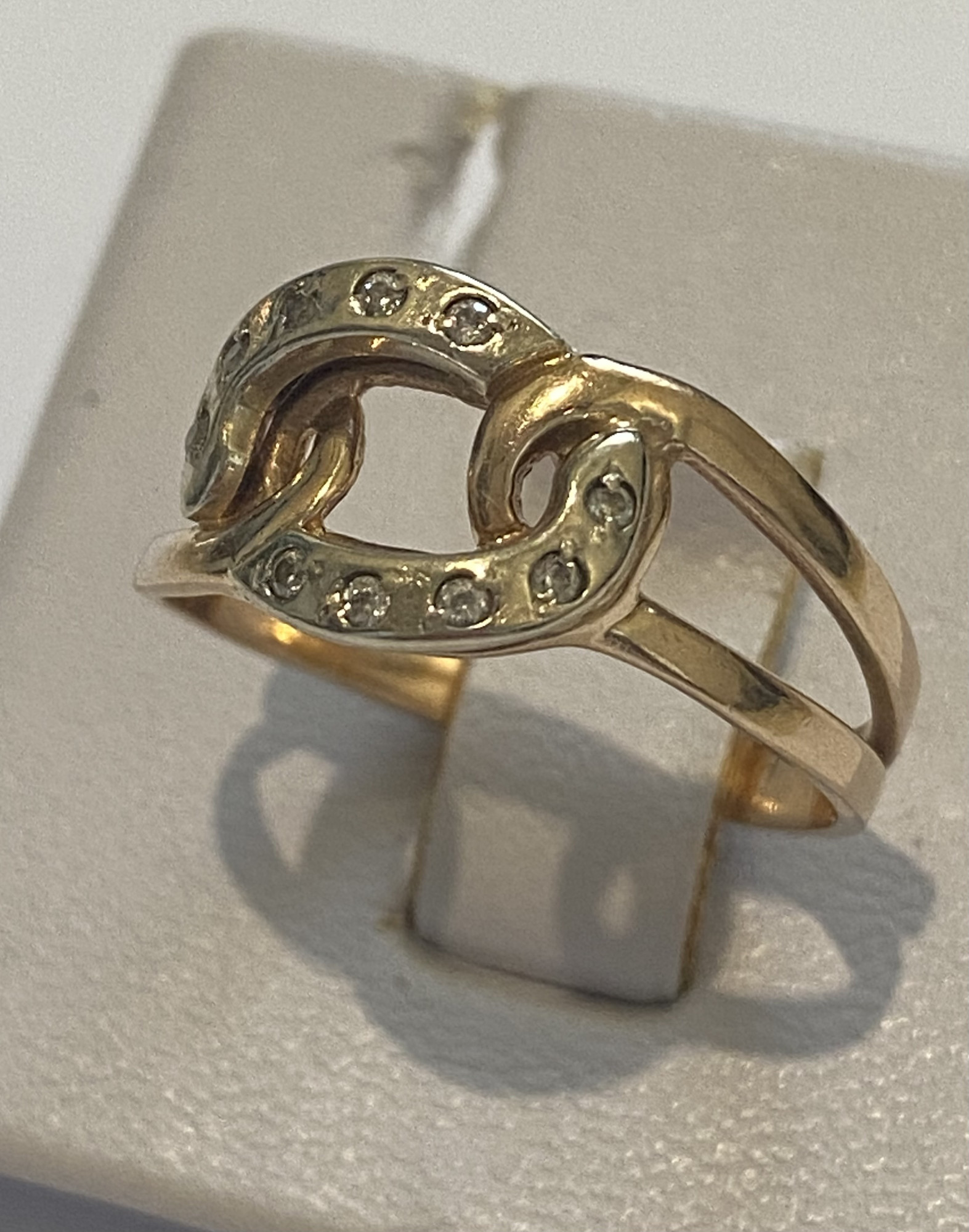 Кольцо из красного и белого золота с цирконием (33173132) 2