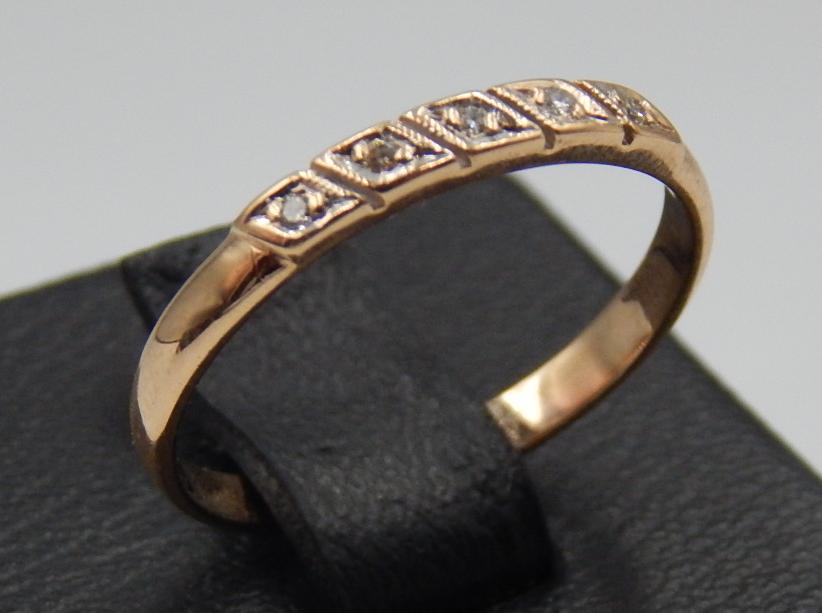 Кольцо из красного и белого золота с бриллиантом (-ми) (31541201) 2