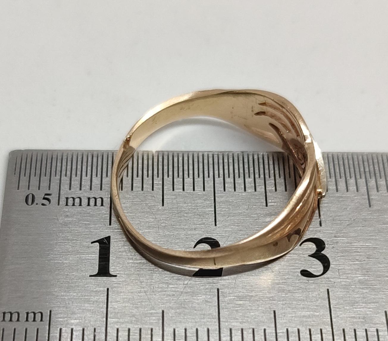 Кольцо из красного и белого золота с цирконием (31182982) 5