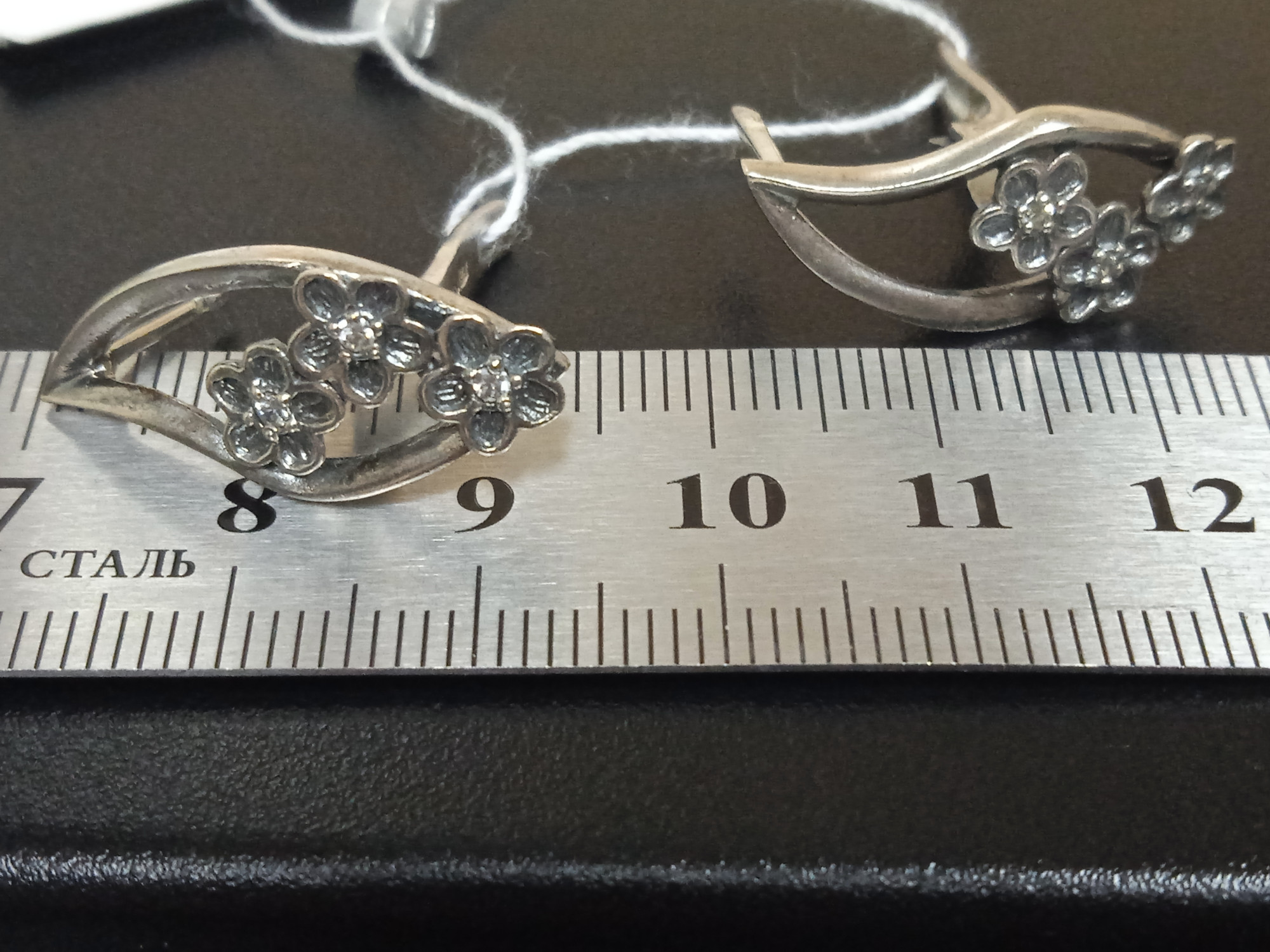 Срібні сережки з цирконієм (30962011) 2