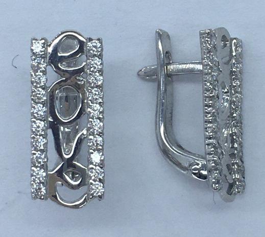 Серебряные серьги с цирконием (28124497) 0