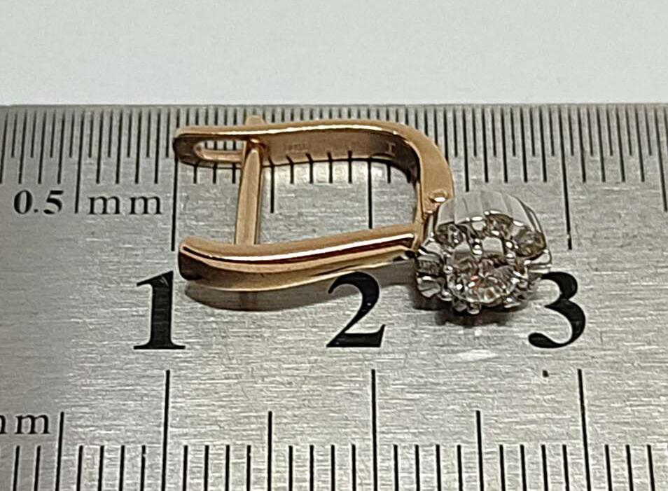 Сережки з червоного та білого золота з діамантом (-ми) (31625970)  9