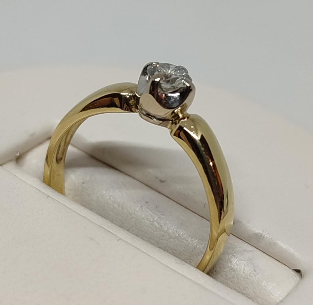Кольцо из желтого золота с бриллиантом (-ми) (29908584) 1