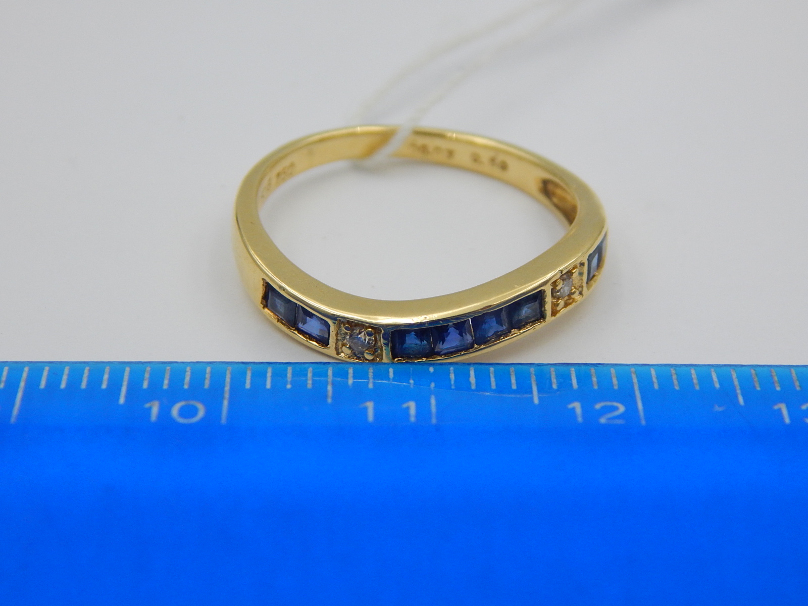 Кольцо из желтого золота с сапфиром и бриллиантом (-ми) (31163299) 4