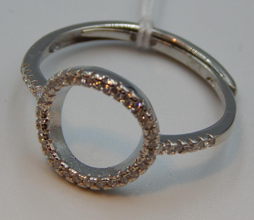 Серебряное кольцо с цирконием (30470031) 1