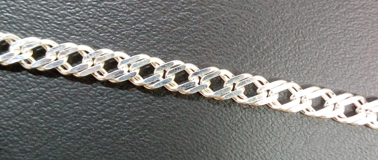 Серебряная цепь с плетением Двойной ромб (29965104) 2
