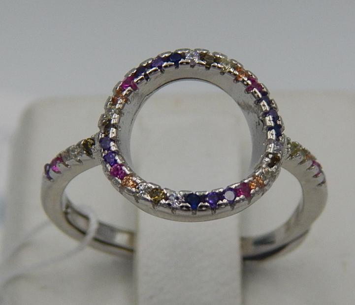 Серебряное кольцо с цирконием (30509346) 0
