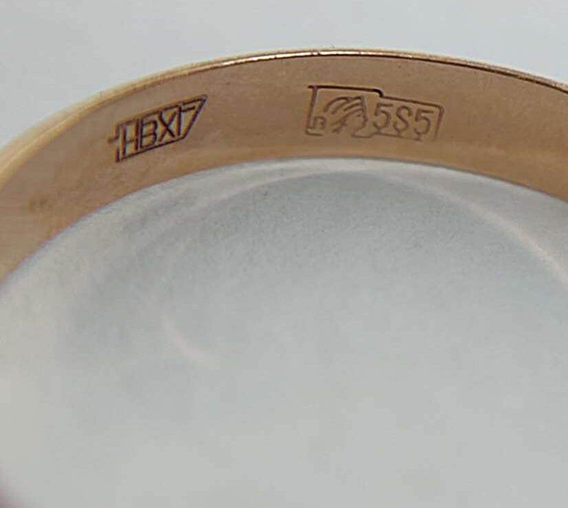 Обручальное кольцо из красного золота с бриллиантом (-ми) (33674764) 5