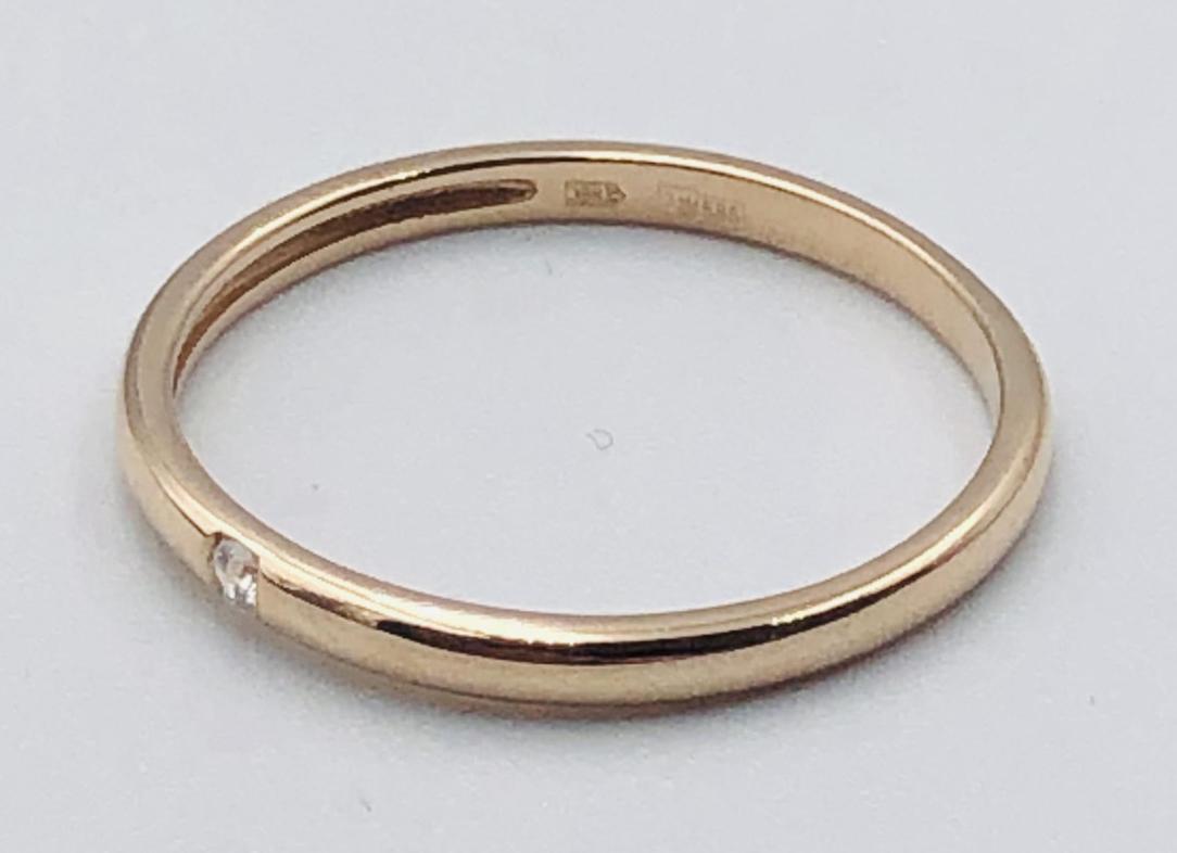 Обручальное кольцо из красного золота с бриллиантом (-ми) (33616227) 1