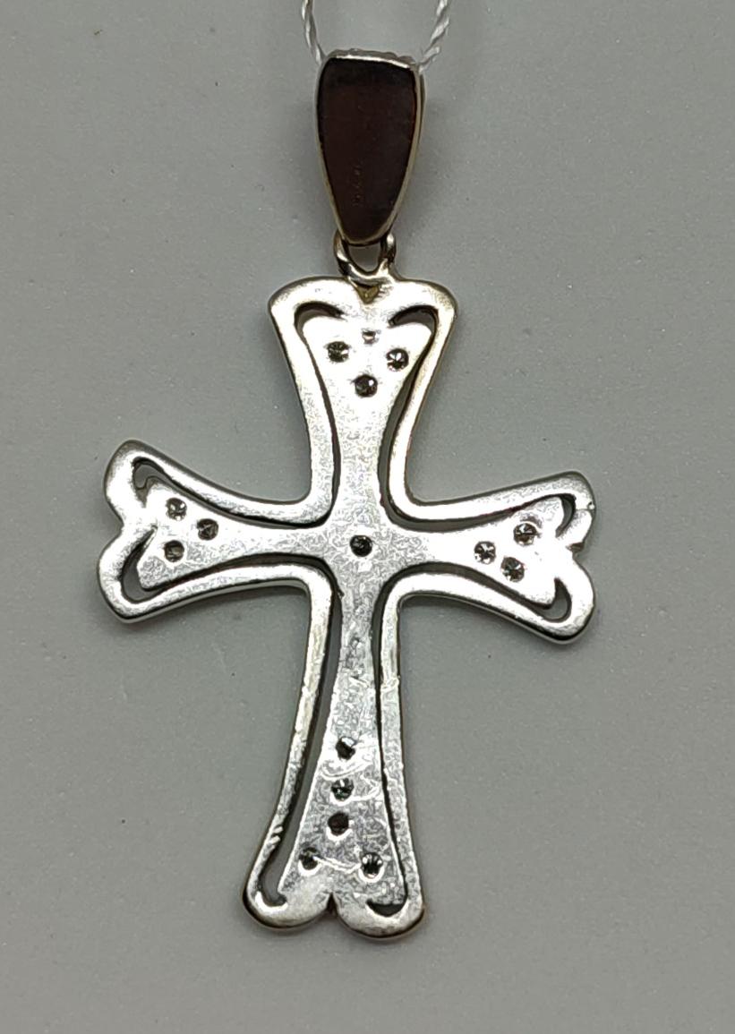 Підвіс-хрест із білого золота з діамантом (-ми) (30337044) 1