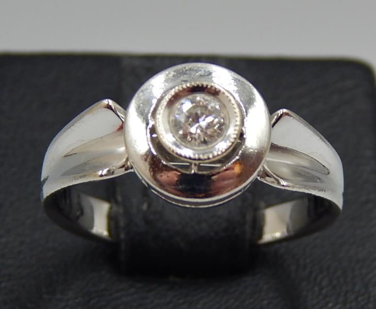 Кольцо из белого золота с бриллиантом (-ми) (31647120) 0