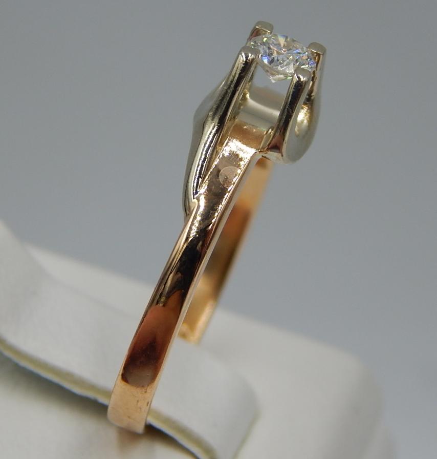 Кольцо из красного и белого золота с бриллиантом (-ми) (30745497) 2
