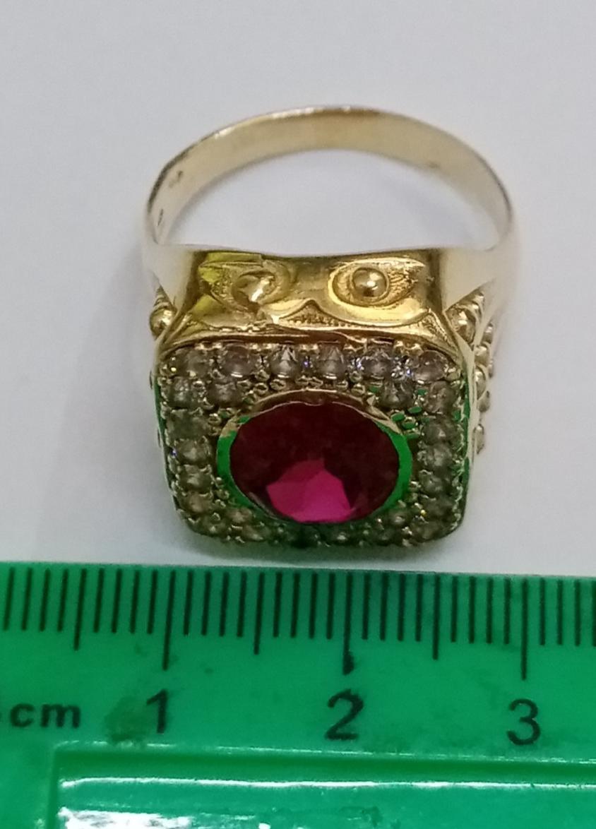 Перстень из желтого золота с цирконием (33471822) 2