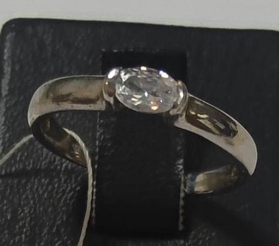 Серебряное кольцо с цирконием (30620602) 1