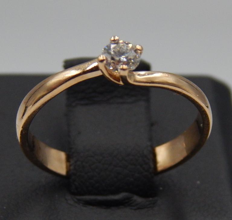Кольцо из красного золота с бриллиантом (-ми) (31541040) 0