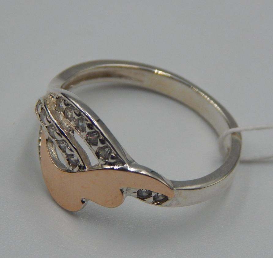 Серебряное кольцо с позолотой и цирконием (31647550) 1