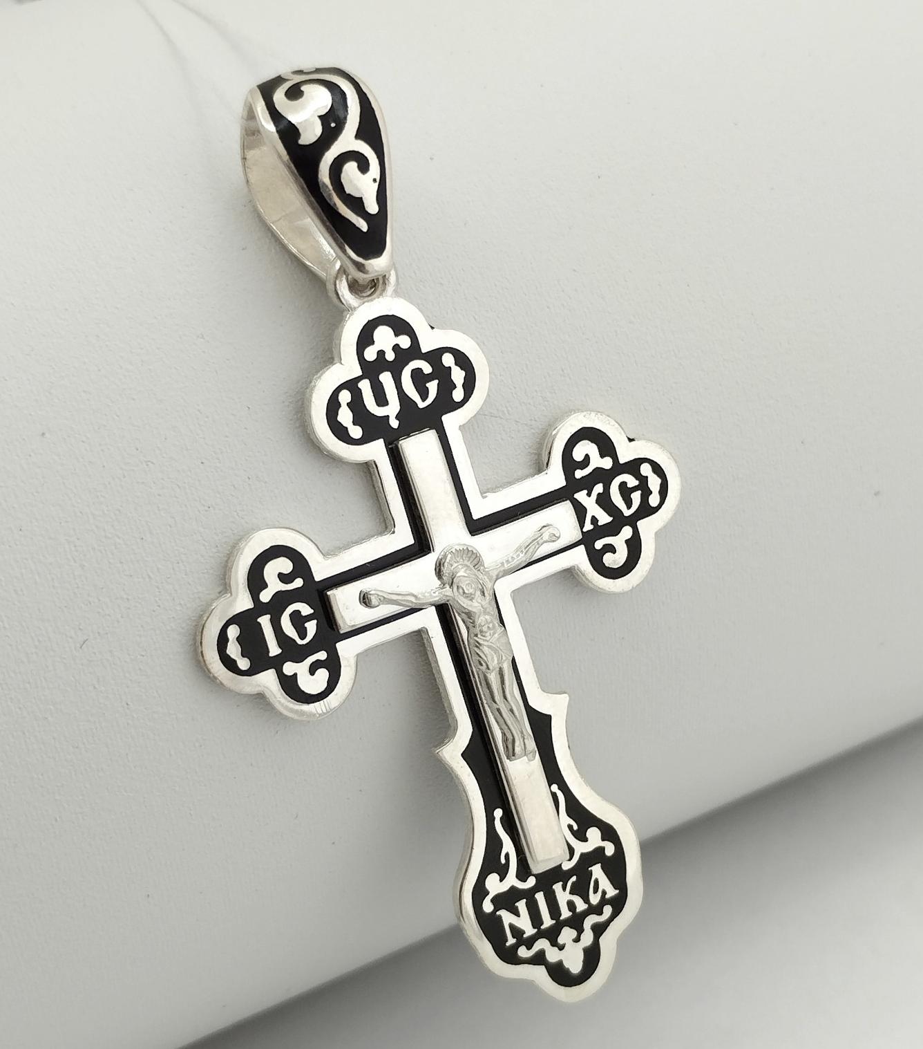 Срібний підвіс-хрест з емаллю (33468674) 0